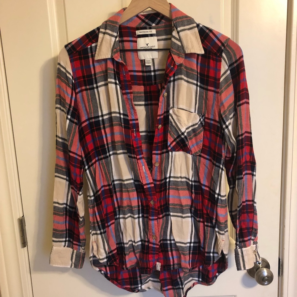 Plaid button-down shirt